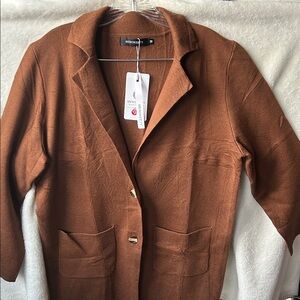 Merokeety coatigan NWT size M Women's Brown Jacket